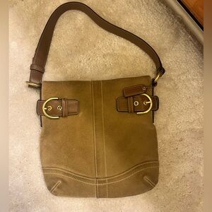 Coach suede shoulder bag